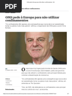 OMS pede à Europa para não utilizar confinamentos - DN