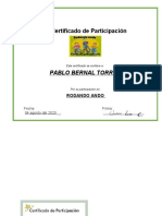 Certificado participación rodaje