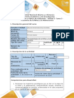 Guía de Actividades y Rúbrica de Evaluación. Tarea 2 - Trastornos de La Niñez y La Adolescencia