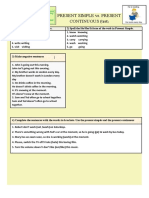 Present Simple vs. Present Continuous (Test