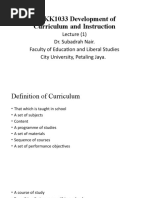 Development of Curriculum and Instruction 