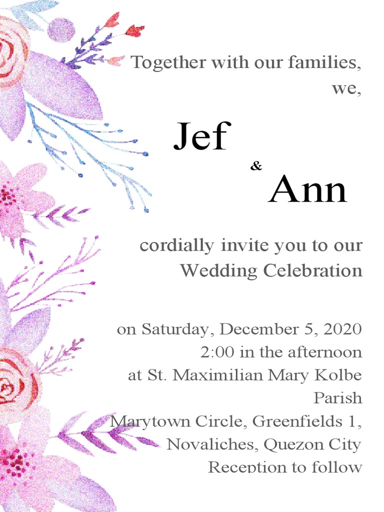 Jef and Ann's Wedding Invitation | PDF