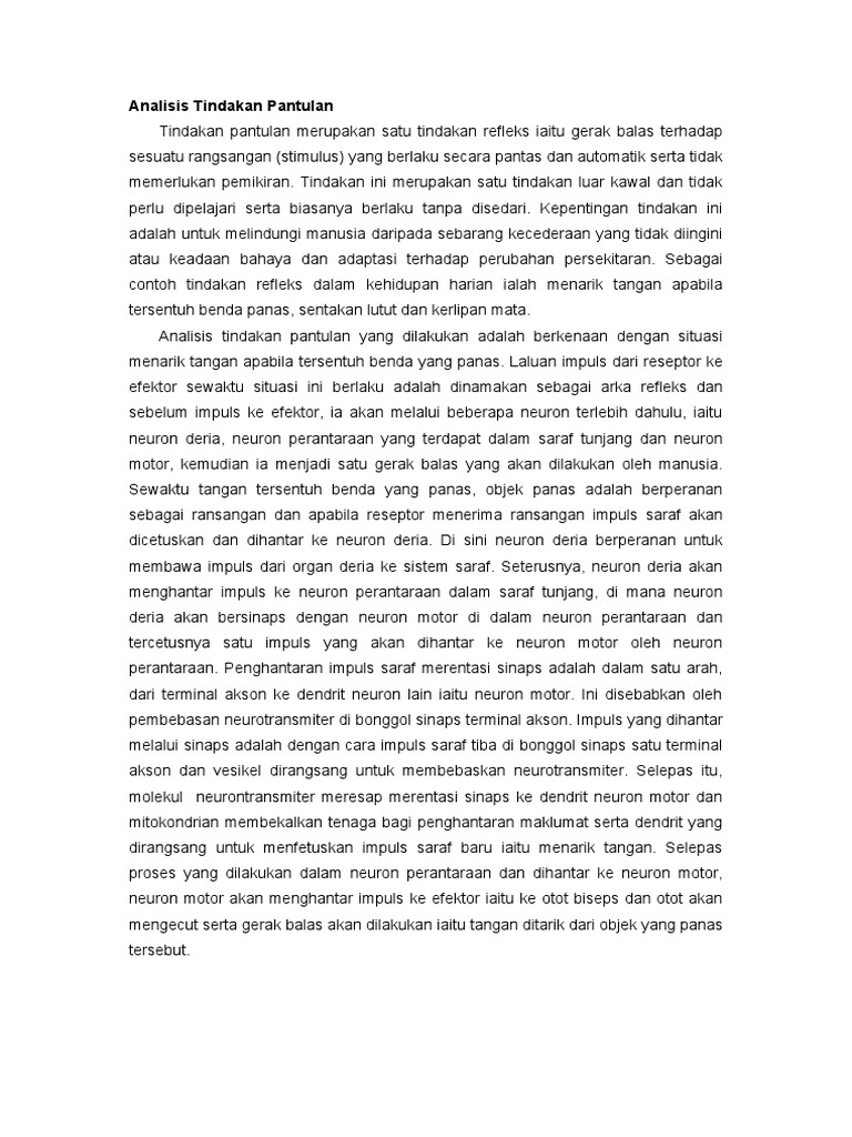 Analisis Tindakan Pantulan Anatomi Pdf