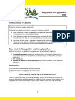 Formulario de Aplicación Al Programa de Tesis y Pasantías 2011