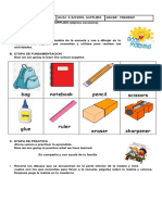 GUIA 3 INGLES SCHOOL SUPPLIES Primero PDF