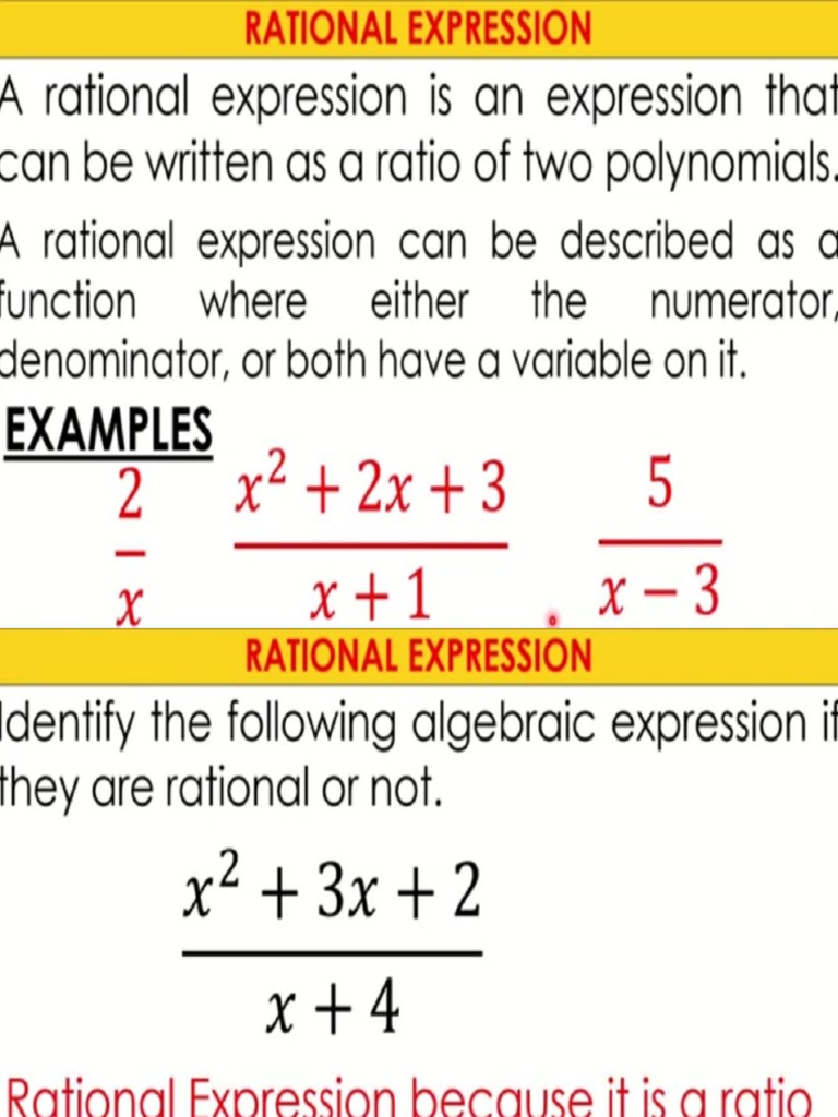 Rational Functions, Equations, and Inequalities (Grade 11) | PDF