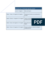 CRONOGRAMA DE ACTIVIDADES MES DE AGOSTO (Entregar Lunes 27)