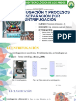 Procesos de separación por centrifugación