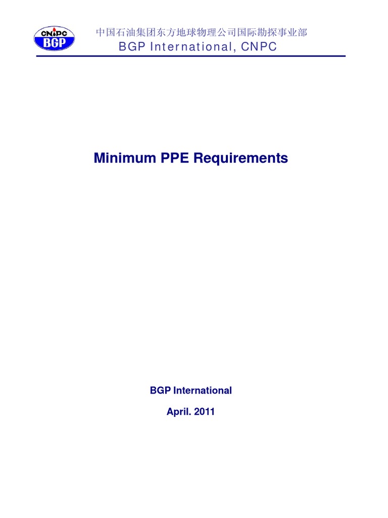 BGPIHSSE012 Minimum PPE Requirements PDF Download Free PDF