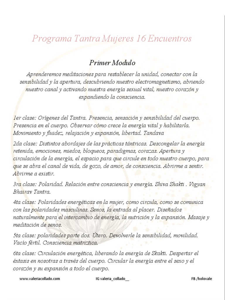 Tantra para Mujeres: 16 Encuentros | PDF | Tantra | Religión y creencia