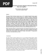 Automated Measurement of Frequency Response of Electrical Networks Filters and Amplifiers