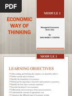 ECONOMIC WAY OF THINKING - Module 1