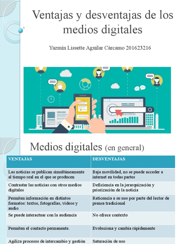 Ventajas y Desventajas de Medios Digitales | PDF