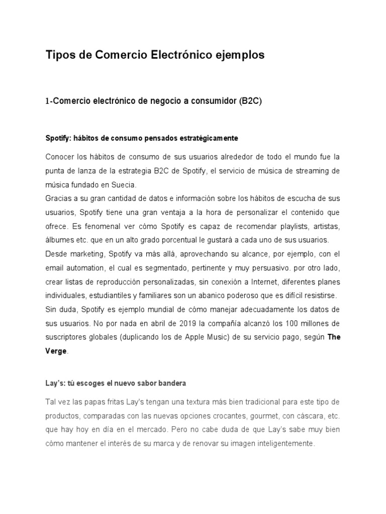 Tipos de Comercio Electrónico: Ejemplos | PDF | Netflix | Comercio ...