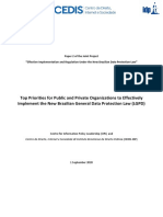 Cipl-Idp White Paper On Top Priorities For Public and Private Organizations To Effectively Implement The LGPD 1 September 2020