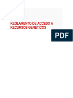 REGLAMENTO DE ACCESO A RECURSOS GENETICOS