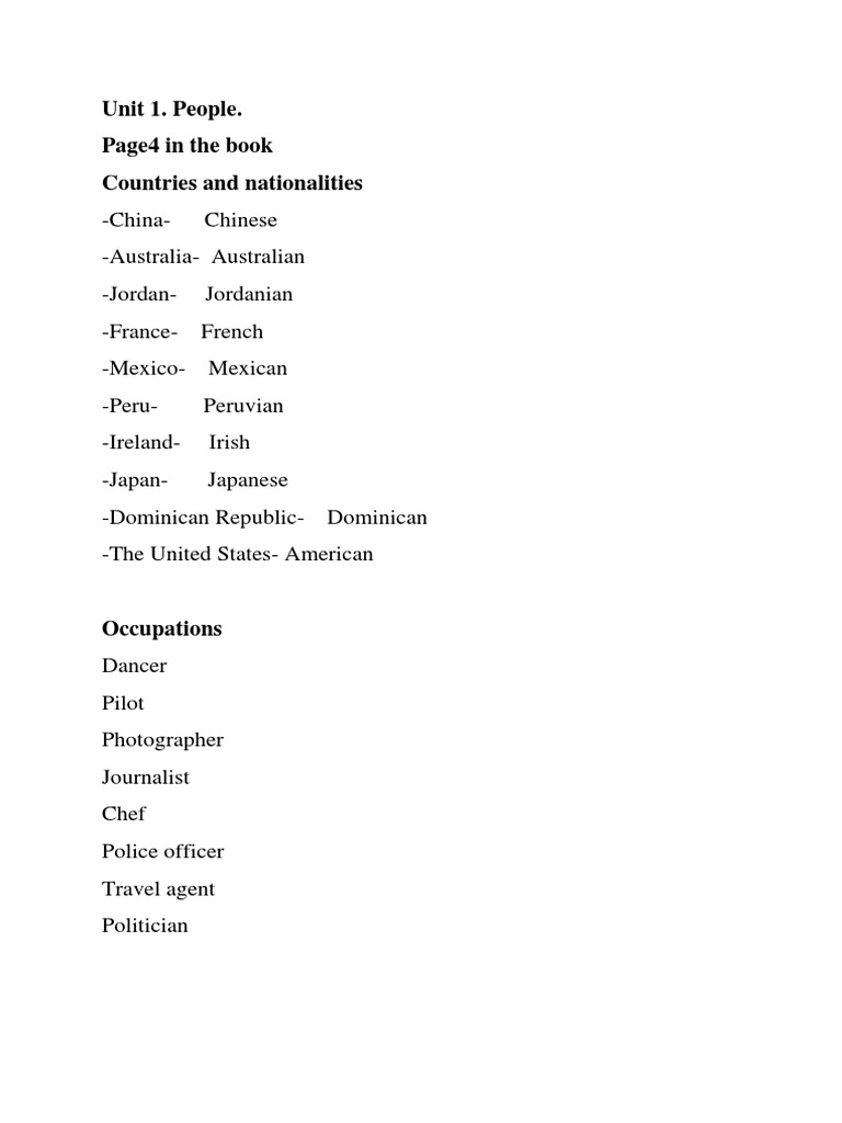 Semana 1. Unit1 Ingles 1 PDF | PDF | Morphology | Syntax