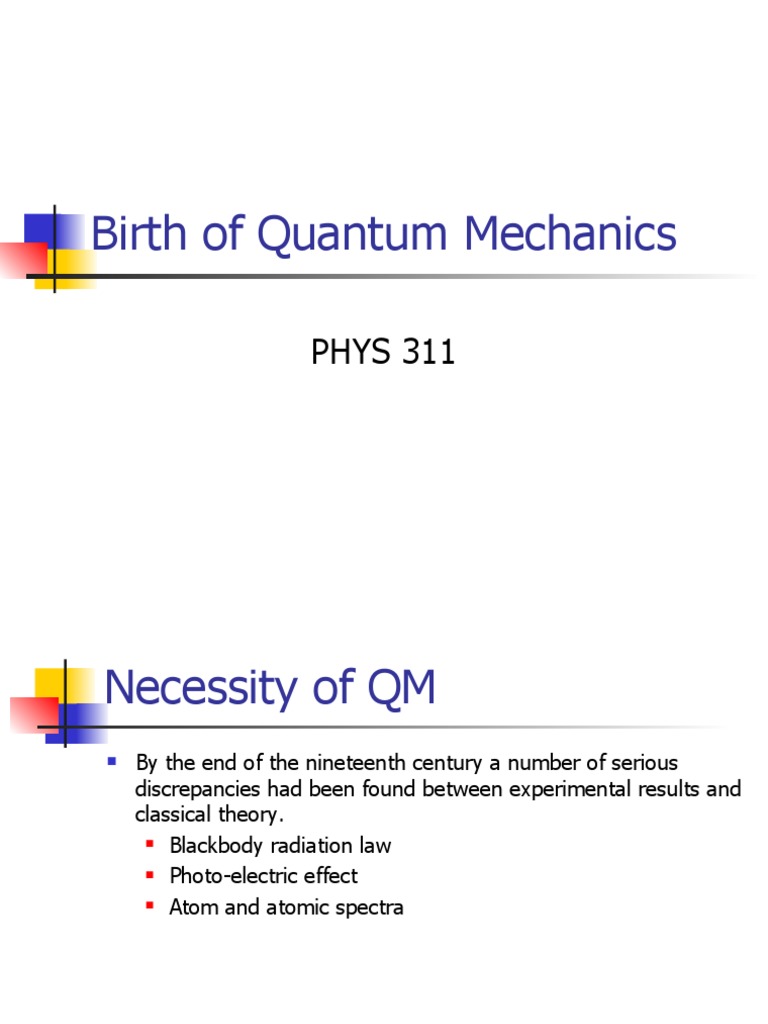 Origins of Quantum Mechanics Explained | PDF | Quantum Mechanics ...