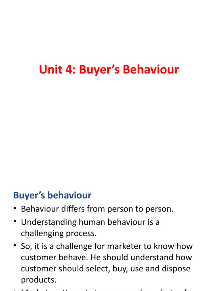 Understanding Buyer Behavior Dynamics | PDF | Consumer Behaviour | Behavior