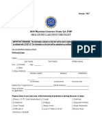 2020 Physician Licensure Exam /Qa-Fmp: Health Declaration Checklist