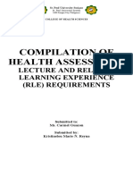 Compilation of Health Assessment: Lecture and Related Learning Experience (Rle) Requirements