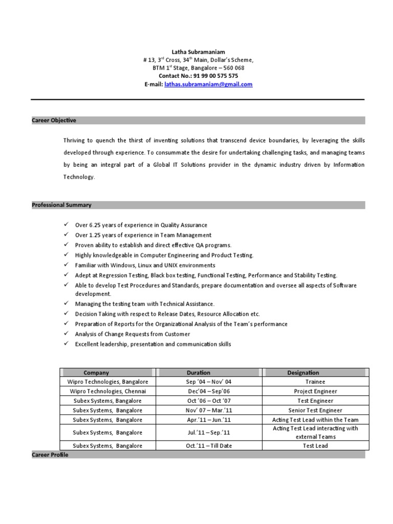 Latha Resume New | PDF | Computing | Software