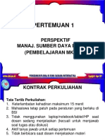 Pertemuan 1: Perspektif Manaj. Sumber Daya Manusia (Pembelajaran MK KBK)