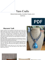 Yarn Crafts: - Material Understanding, Foundation Program, Sem-1 - Swati Vyas
