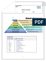 Blooms Taxonomy: Horizon International School English Department 2020-2021