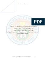 Viden Io Du Ba Pol SC Hons Notes New Public Management PDF