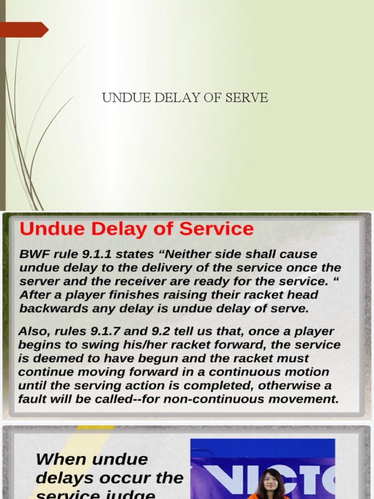 Undue Delay of Serve | PDF