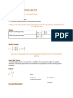 Statistics and Probability: Variance of The Sample Mean Population Standard Deviation of The Sampling Distribution