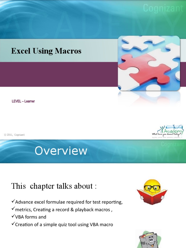 Excel Using Macros: LEVEL - Learner | PDF | Visual Basic For ...