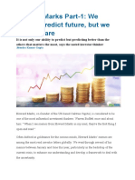 Howard Marks Part-1: We Cannot Predict Future, But We Can Prepare