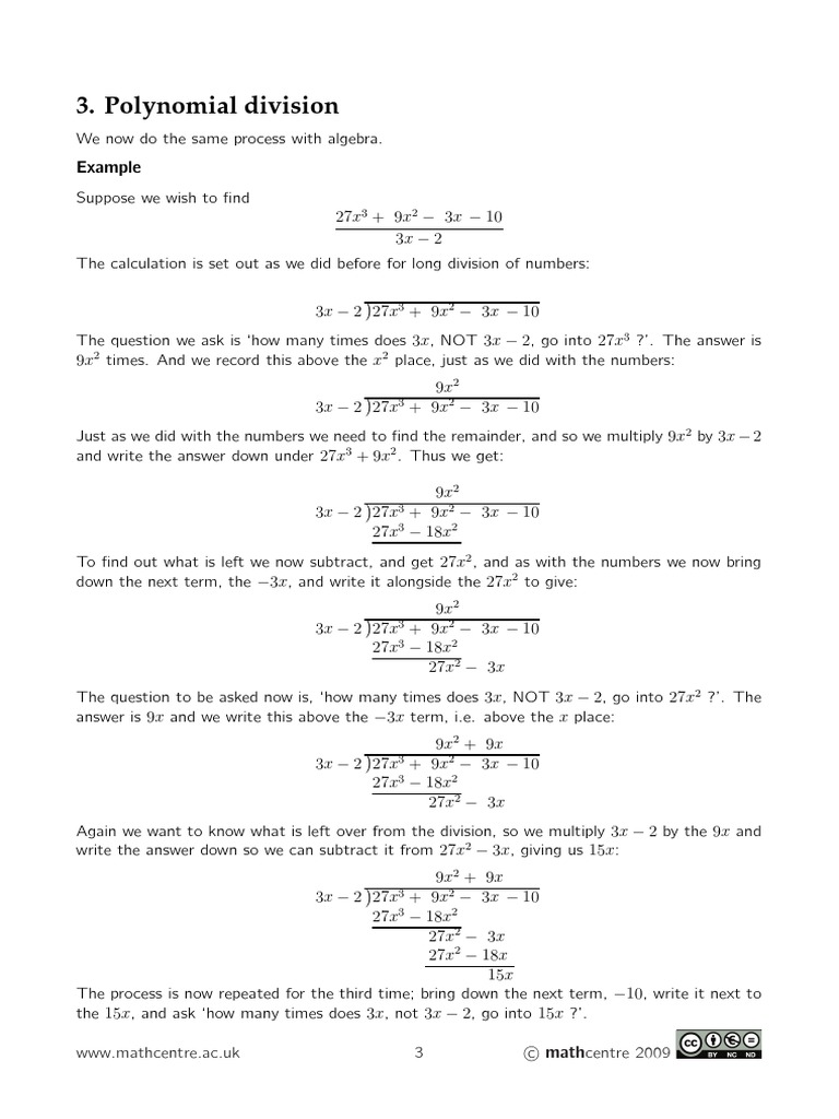 Polynomial Long Division: A Step-by-Step Guide to Dividing Polynomial ...