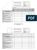 Food Safety Audit Checklist: Quality Systems Manual