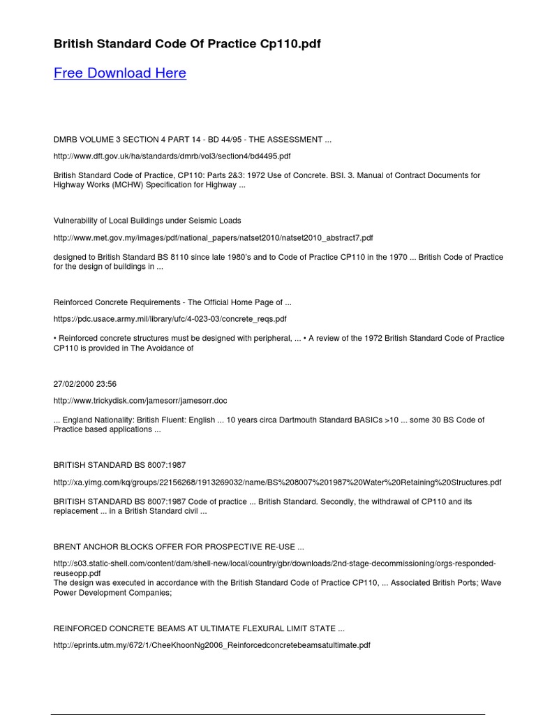 Dokumen - Tips - British Standard Code of Practice 8110 As The Standard ...