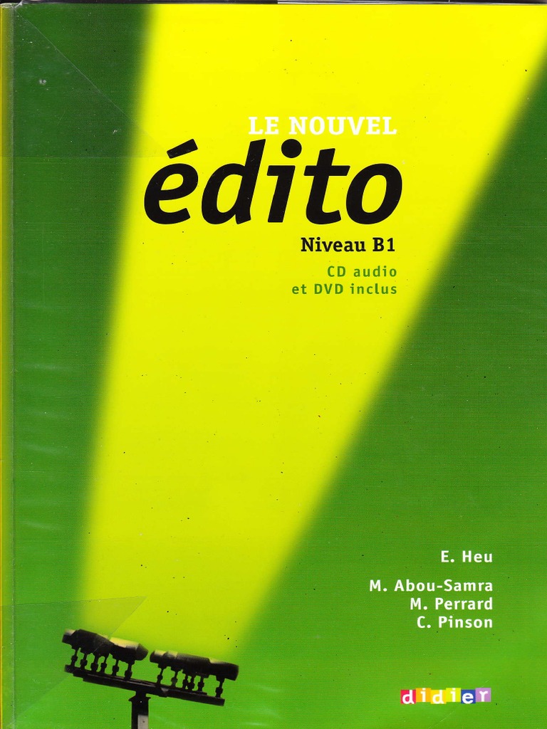 Le Nouvel Edito B1 Livre De L Eleve Pdf Langues