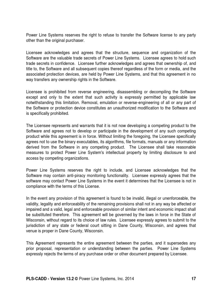 PLSCADD Version 13.2 © Power Line Systems, Inc. 2014 17 PDF