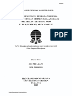 Pengaruh Motivasi Terhadap Kinerja Karyawan Dengan Disiplin Kerja Sebagai Variabel Intervening Pada PT - PLN (Persero) Area Mamuju