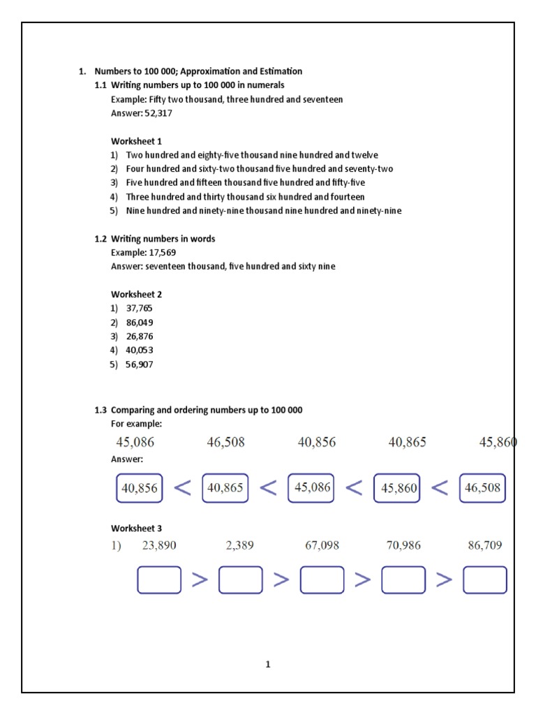 Year 4 Maths Revision: Numbers & Operations | PDF | Multiplication ...