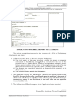 Application For Preliminary Attachment: Metc/Mtcc/Mtc/Mctc Case No. RTC For Court Use Only