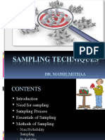 Sampling Techniques: Dr. Madhumithaa