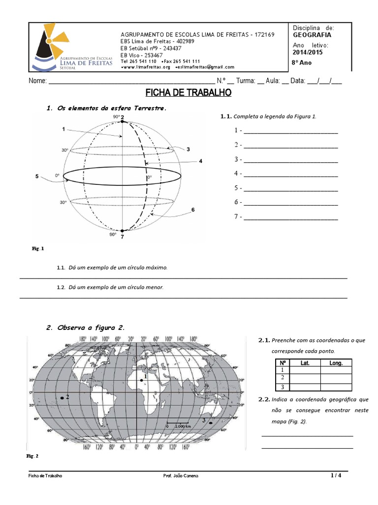 Ficha Localização Absoluta | PDF | Longitude | Terra, image size:768x1024