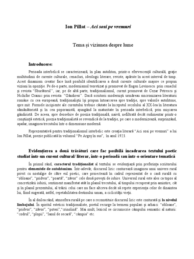 Aci Sosi Pe Vremuri Poezie Aci Sosi Pe Vremuri | PDF