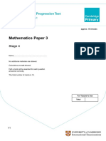 2011 Cambridge Primary Progression Test Maths Stage 4 QP Paper 3