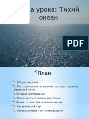 Реферат: Железомарганцевые образования Тихого Океана