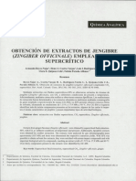 OBTENCIÓN DE EXTRACTOS DE JENGIBRE, O2 Supercritico PDF
