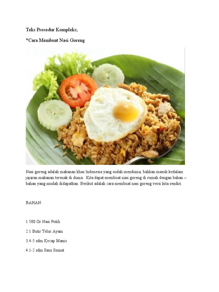 Resep Nasi Goreng Praktis | PDF | Memasak, Makanan, & Anggur