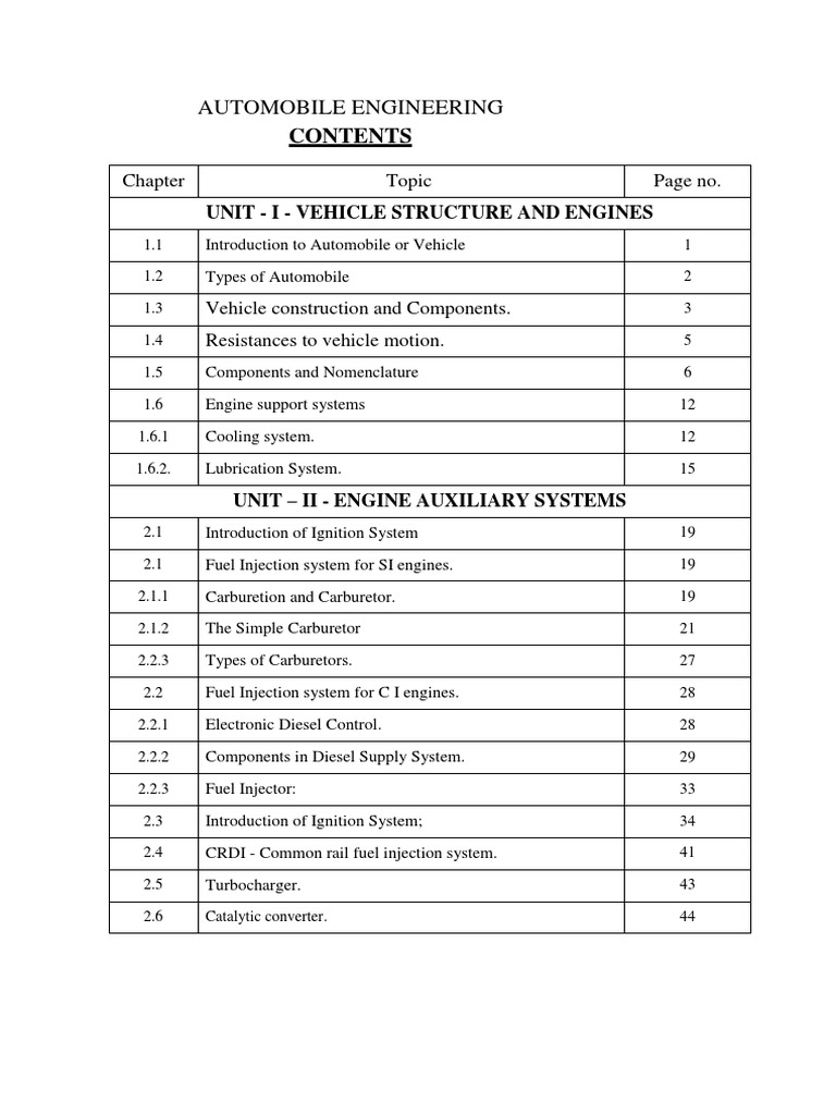 Comprehensive Guide to Automobile Engineering | PDF | Internal ...